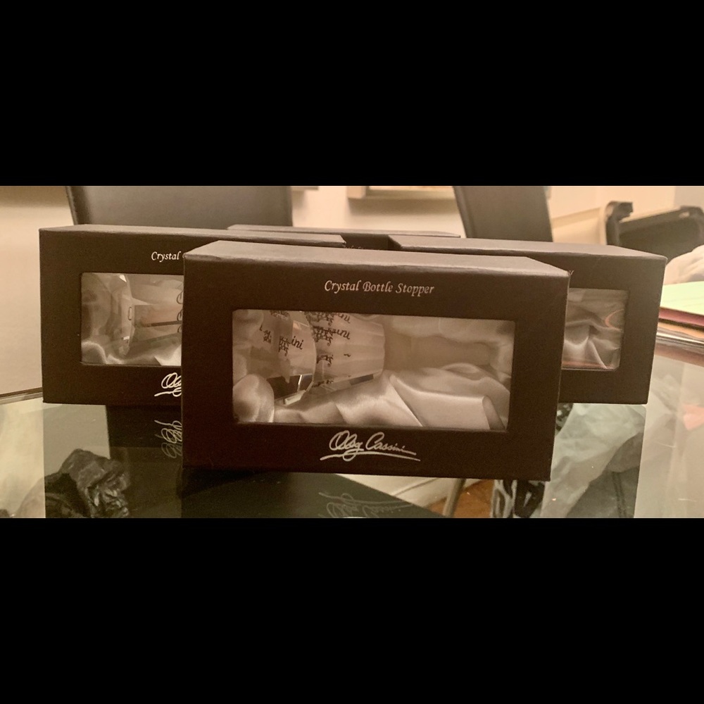 Oleg Cassini Crystal Bottle Stoppers A Lot 3 boxes